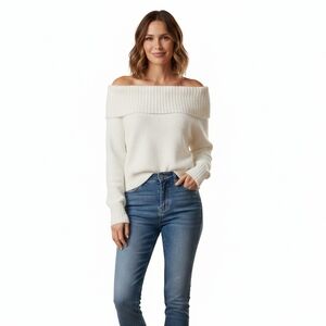 Hollister Cream Off-Shoulder Sweater Soft BNWT Size Xs